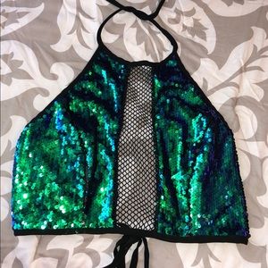 SOLD Blue/green sparkly top